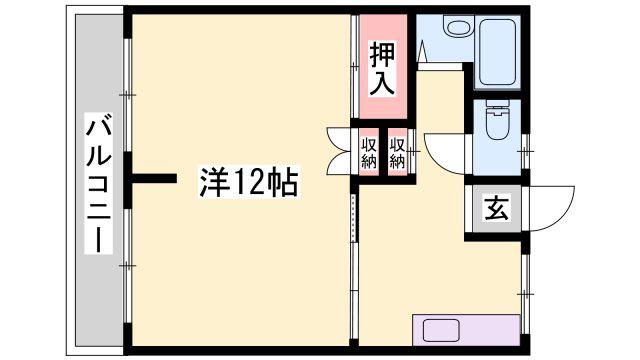 コーポ武本(1K/4階)の間取り写真