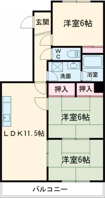 メゾン・ヴァンベール(3LDK/8階)の間取り写真