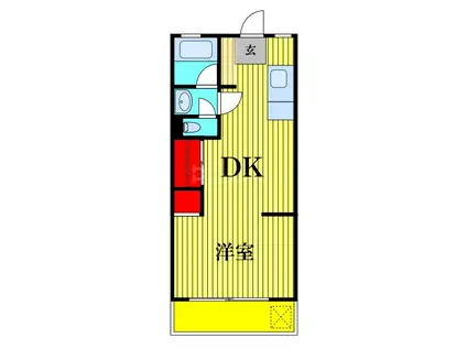高根マンション(1DK/2階)の間取り写真