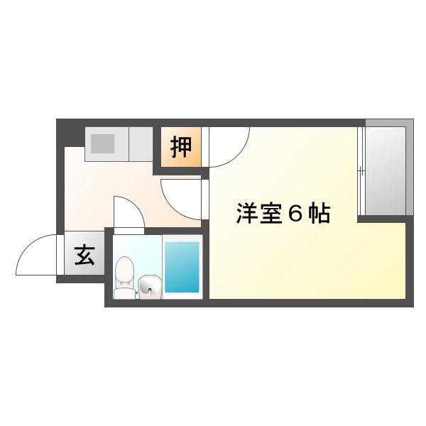 リッツハイツ星陵台(1K/4階)の間取り写真
