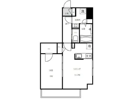 ドメーヌ神楽坂(1LDK/3階)の間取り写真