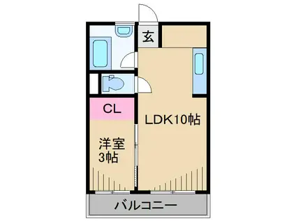 日吉第3コーポA棟(1LDK/4階)の間取り写真