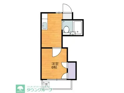 グロリア ハイツ(1K/2階)の間取り写真