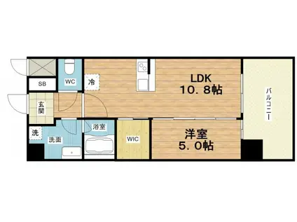 ATKレジデンスなんば(1LDK/3階)の間取り写真