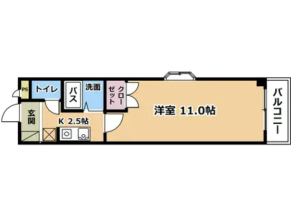 エルシリト(1K/3階)の間取り写真
