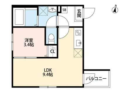 THE HOUSE 与野本町 NOIRザ ハウス ヨノホンマチ ノワ(1LDK/3階)の間取り写真