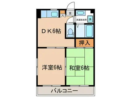 グレース大栄II(2DK/3階)の間取り写真