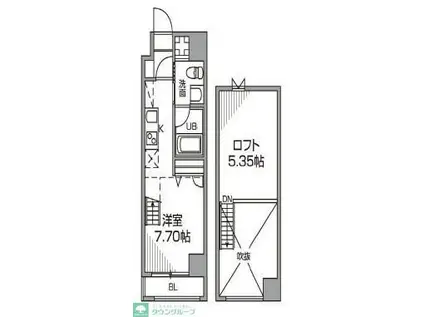 ルアンシナル(ワンルーム/6階)の間取り写真