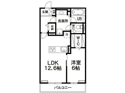 ヒルズレジデンシャルD22(1LDK/1階)の間取り写真