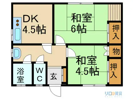 坂上アパート(2DK/2階)の間取り写真
