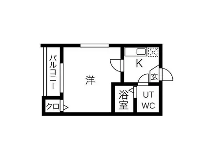 YKハイツ(1K/2階)の間取り写真