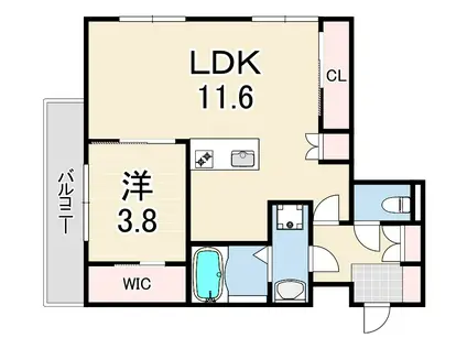 MICA ELENO(1LDK/3階)の間取り写真