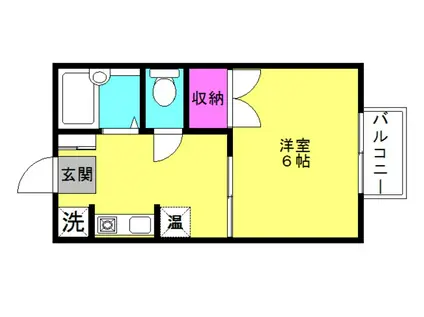 サングリーン別府(1K/2階)の間取り写真