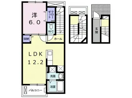 エクセレント T.Y II(1LDK/3階)の間取り写真