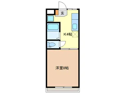 シティハイツ山本(1K/2階)の間取り写真