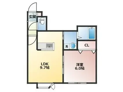 LEE SPACE 発寒6条II(1LDK/2階)の間取り写真