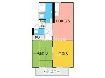 ファミールA(2DK/2階)の間取り写真