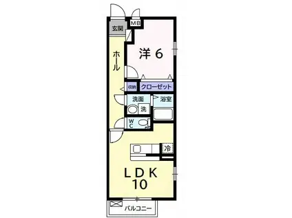 ベビーズ・ブレス(1LDK/2階)の間取り写真