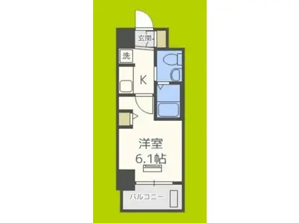 エステムコート難波ウエスト-SIDEIIIドームシティ(1K/7階)の間取り写真