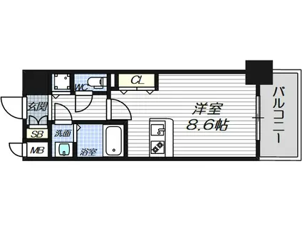 エスライズ梅田北(ワンルーム/3階)の間取り写真