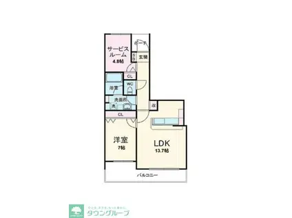 びゅうサイトタワー(1SLDK/17階)の間取り写真