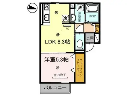 パストラルありえII(1LDK/2階)の間取り写真
