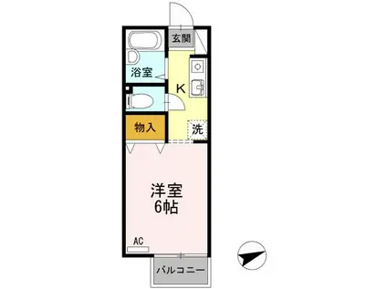 シャレード神田(1K/2階)の間取り写真