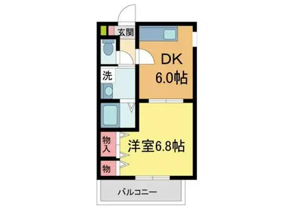 グレイス西宮北口A棟(1DK/1階)の間取り写真