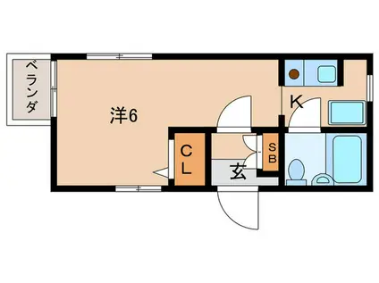 ハイツIS(1K/2階)の間取り写真