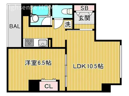 プロシード桜の宮(1LDK/2階)の間取り写真