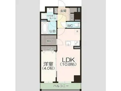 グリーンベルII(1LDK/3階)の間取り写真