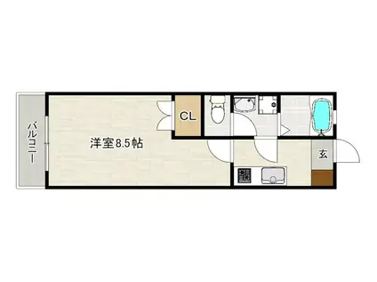 リブレア清水A棟(1K/1階)の間取り写真