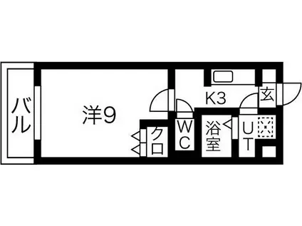 アイフォレスト(1K/1階)の間取り写真