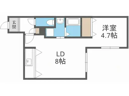 パームヒル南郷II(1LDK/2階)の間取り写真