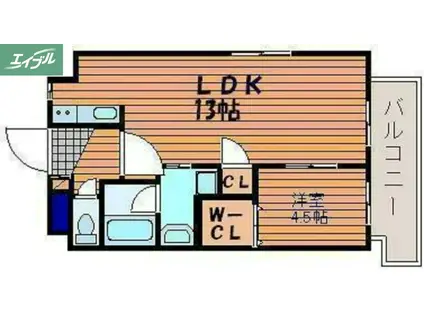 下中野S-1ビル(1LDK/2階)の間取り写真