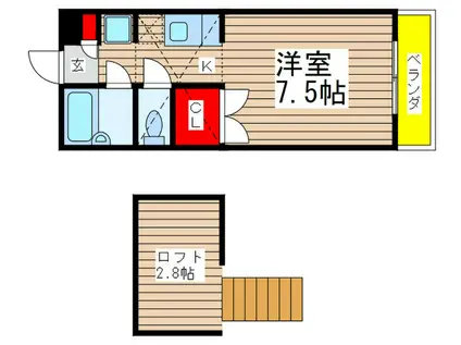 キャッスル本郷(1K/2階)の間取り写真