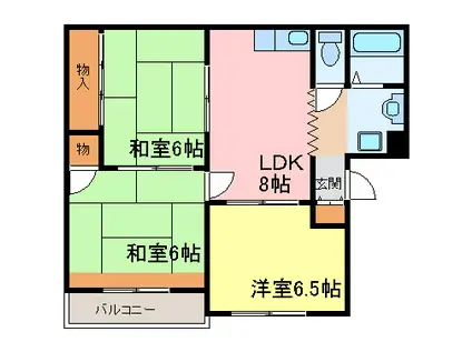 アブニール(3LDK/2階)の間取り写真