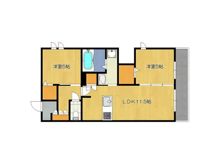 PRESTIGEAプレステージア(2LDK/2階)の間取り写真