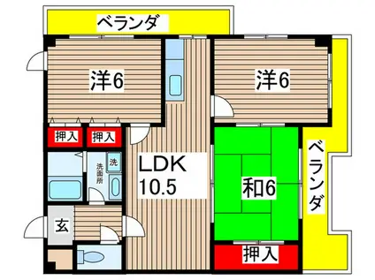 MAY FAIR 塩付(3LDK/5階)の間取り写真