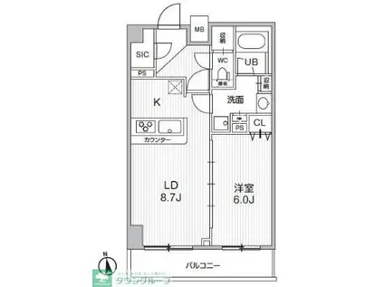 HF曳舟レジデンス(1LDK/5階)の間取り写真