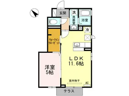 メゾン・エトワール(1LDK/1階)の間取り写真