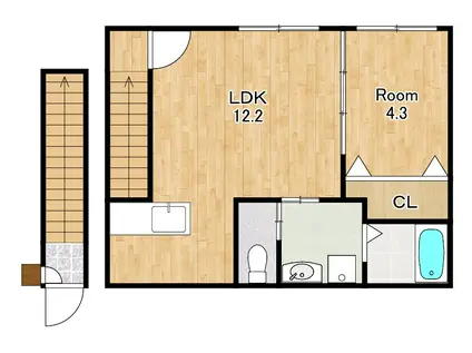 イオ・リアン坂本II(1LDK/2階)の間取り写真