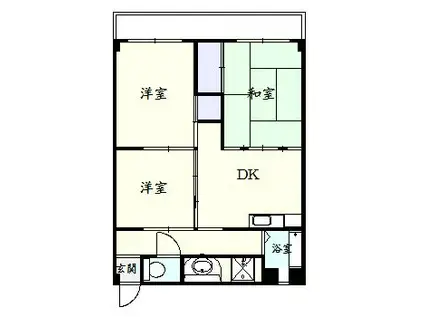 清菱ハイツ(3DK/4階)の間取り写真