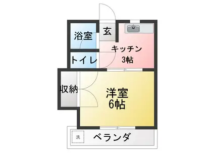 オリエント船橋B(1K/1階)の間取り写真