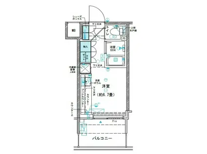 コムレジ赤羽 学生棟(ワンルーム/3階)の間取り写真