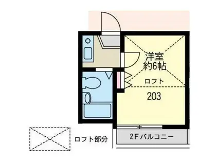 レオパレス21西ヶ原第1(ワンルーム/2階)の間取り写真