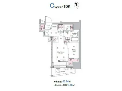 SYFORME ITABASHI III(1DK/3階)の間取り写真