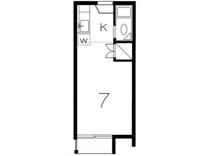 宮坂アパート(1K/2階)の間取り写真