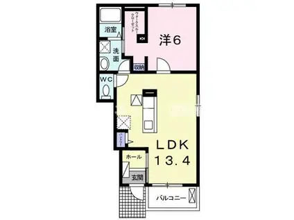 アーバンクラールI(1LDK/1階)の間取り写真