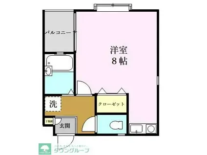 シェルフォード(1K/3階)の間取り写真